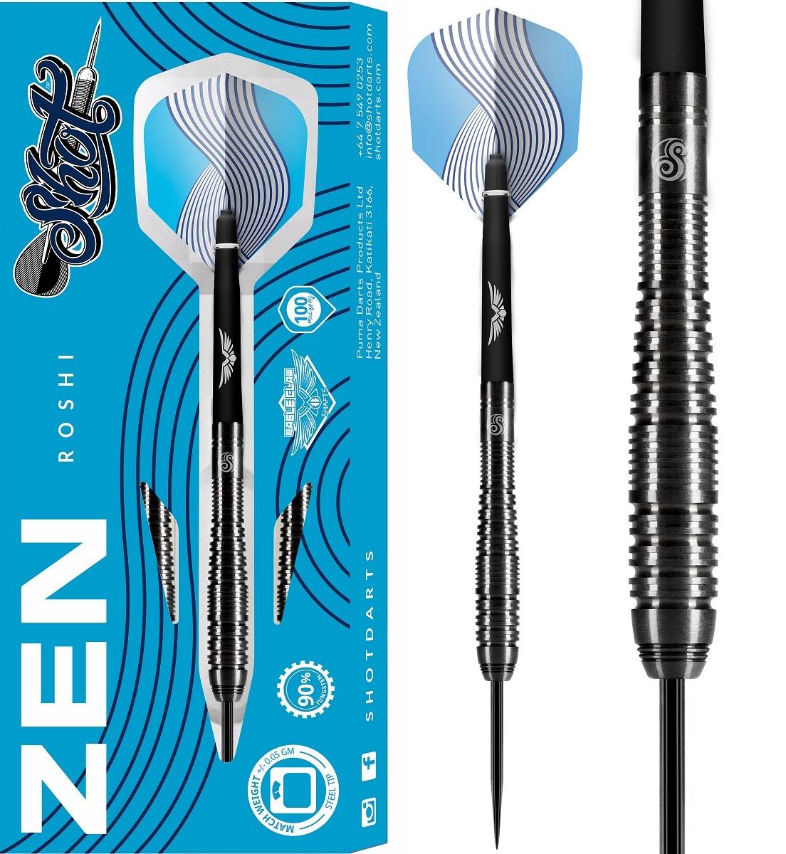 SHOT! Zen Roshi 90 % Tungsten Steeldart 23/25 Gramm Steeldarts