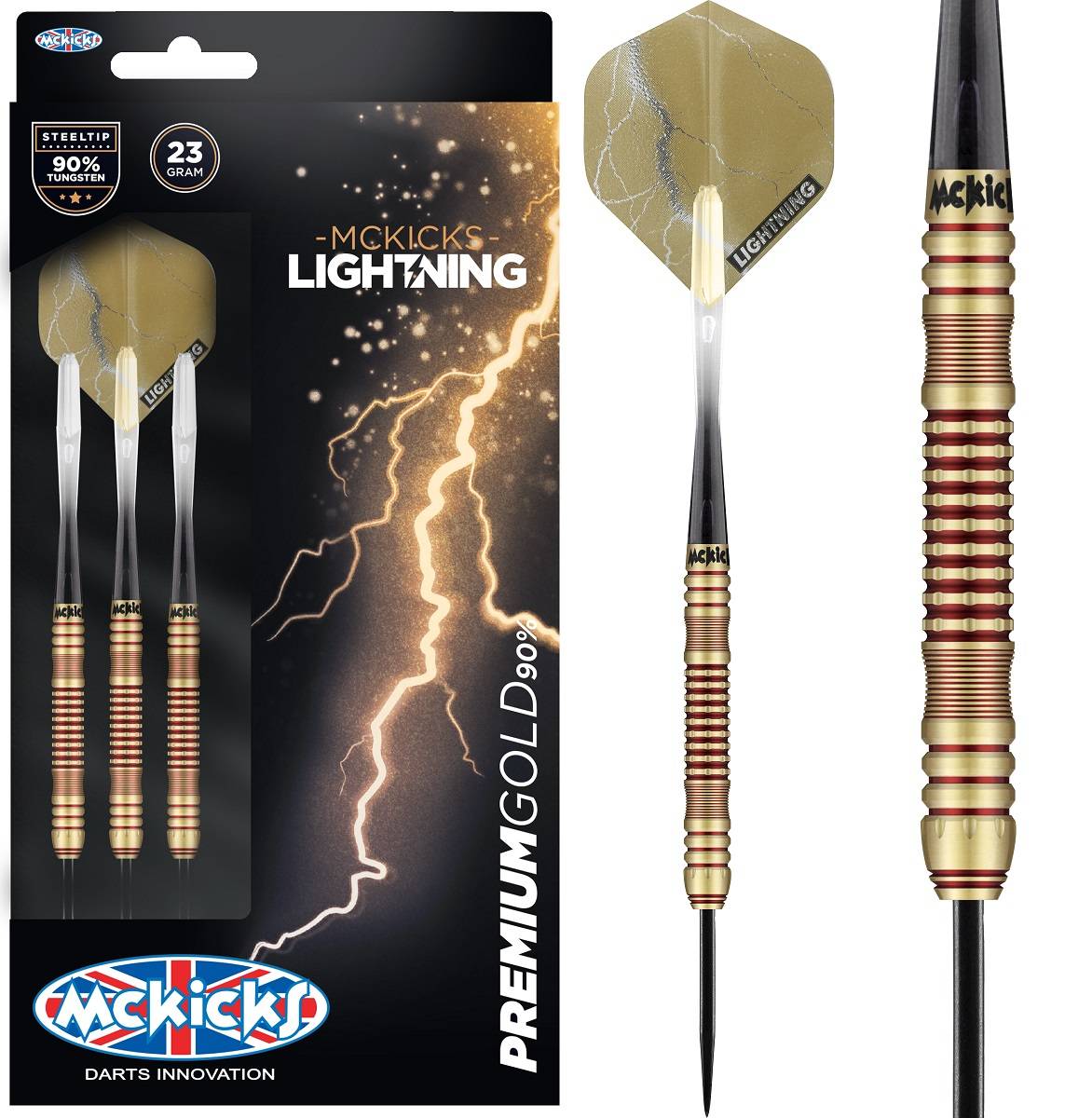 McKicks Premium Gold 90% Steeldarts 23/24/25 Gram Steeldarts