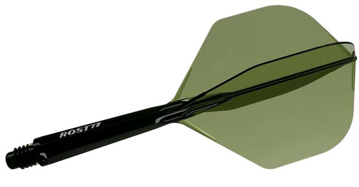 Cuesoul Dart Flight/Shaft ROST 77 Transparent Dunkel Grün Small Standard Flights