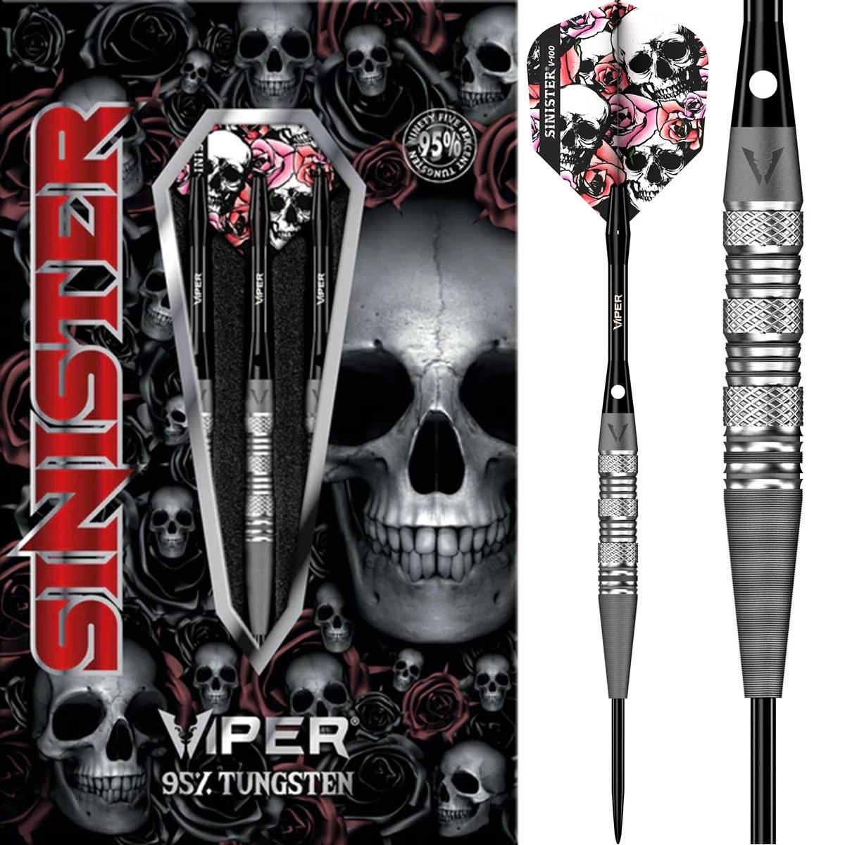 Viper Sinister S2 Sandblasted Tri-Knurl 95% Steeldarts 22/24/26 Gramm Steeldarts