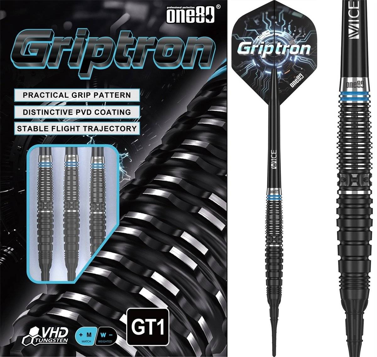 ONE80 Griptron GT1 90% Softdarts 18/20 Gramm Softdarts