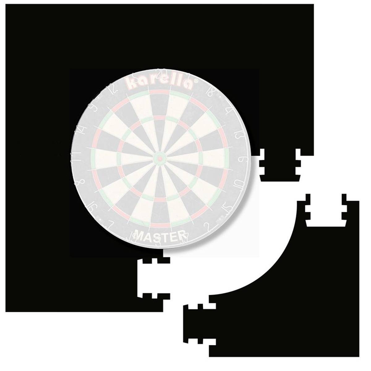 4-part dart catch ring Black Steel Dartscheibe Auffangring