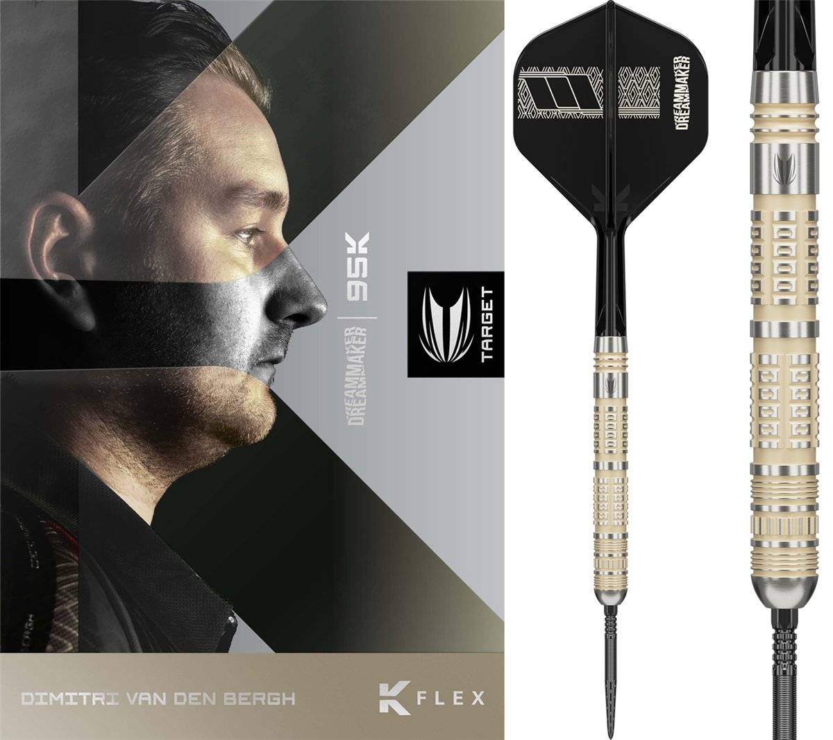 Target Dimitri van den Bergh 95K Swiss Point 95% Steeldarts 22/23/24 Gramm Steeldarts