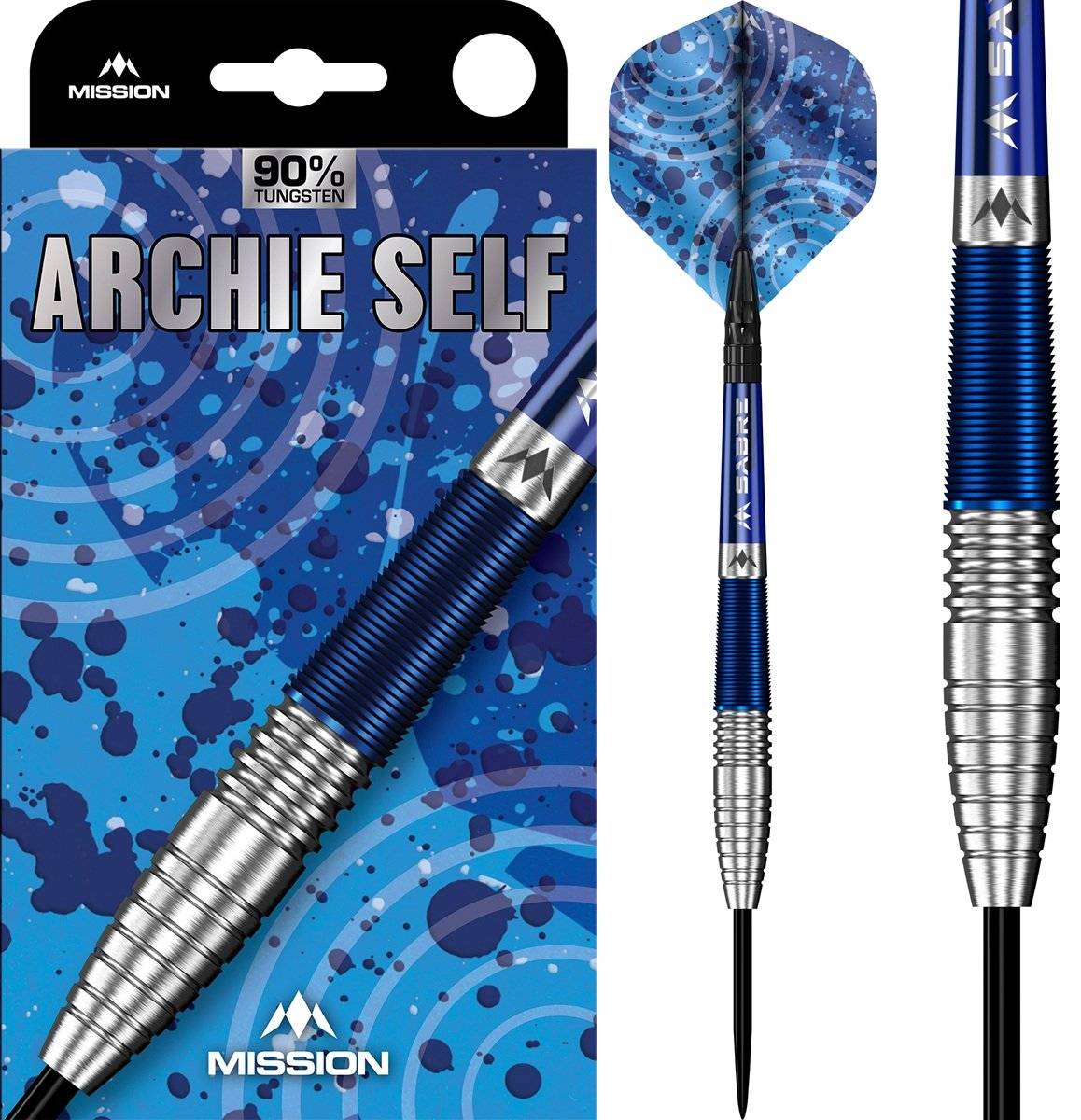 Mission Archie Self Blue & Silver 90% Steeldarts 22/24 Gramm Steeldarts