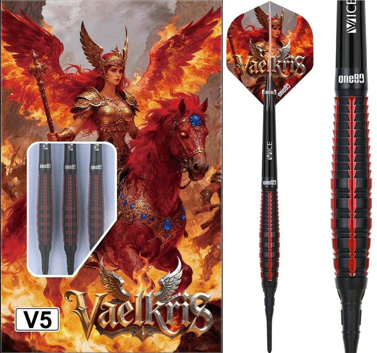ONE80 Vaelkris V05 90% Softdarts 18/20 Gramm Softdarts