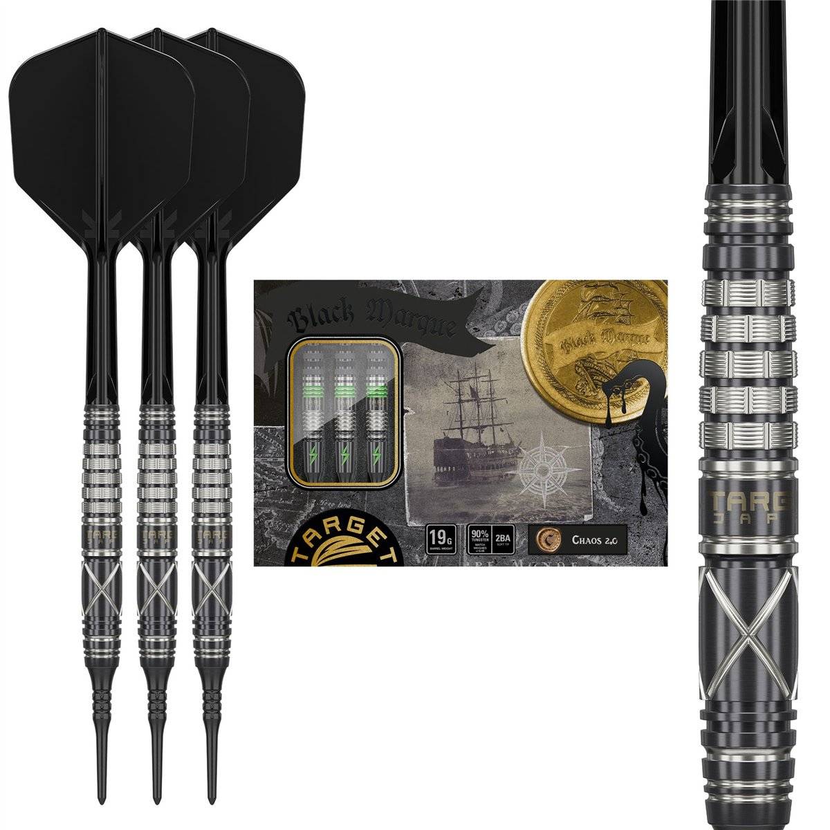 Target Black Marque Chaos 2.0 90% 2BA Softdarts 19 Gramm Softdarts