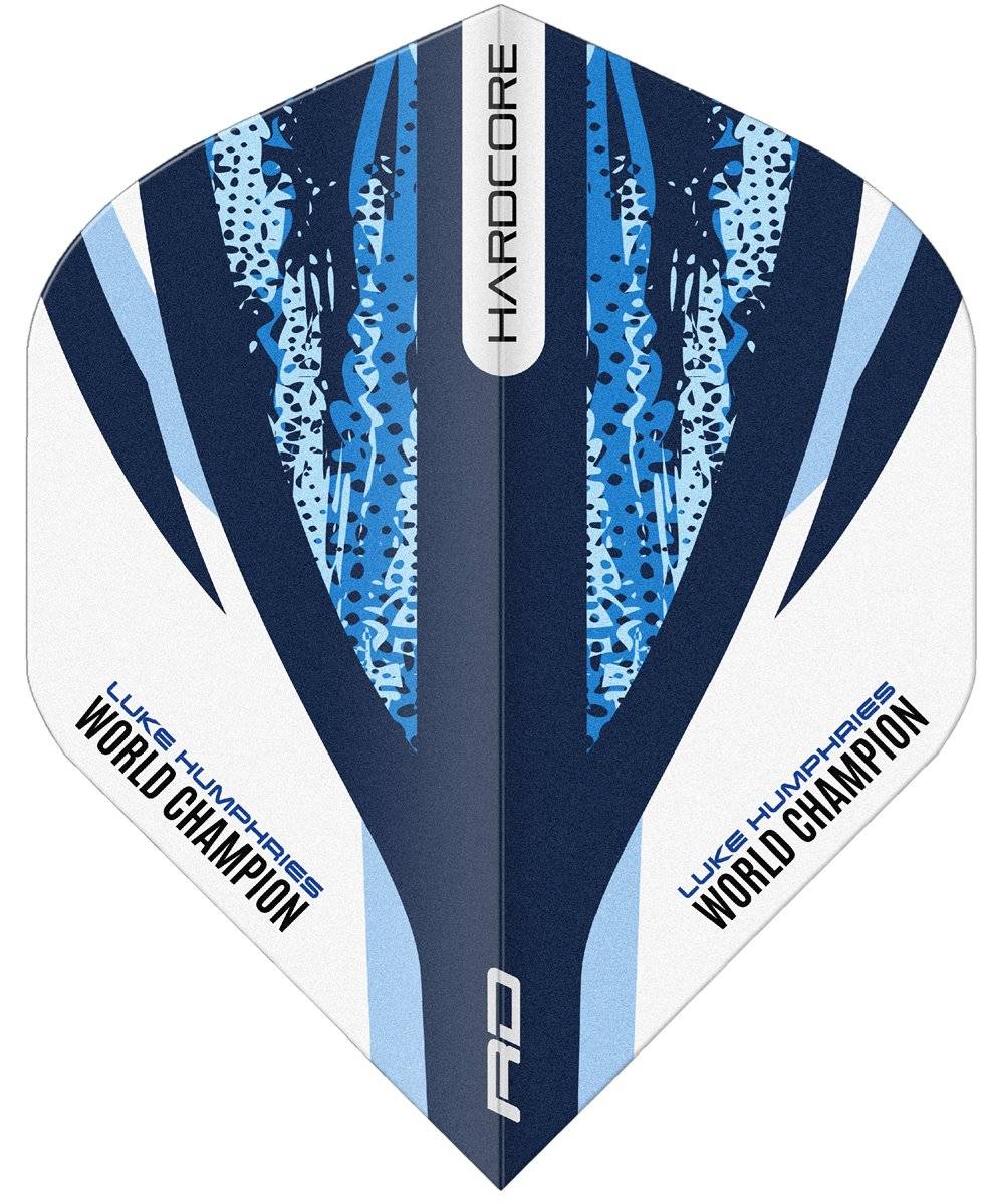 Reddragon Dartflight White & Blue Hardcore Luke Humphries Standard Flights