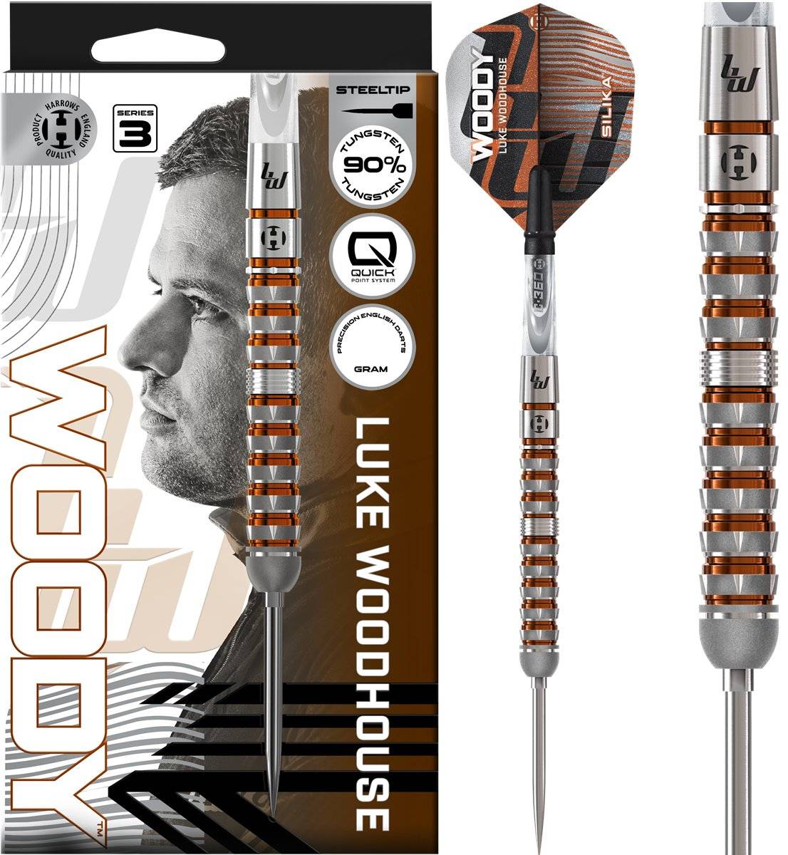 Harrows Luke Woodhouse G3 90% Steeldarts 21/23/25 Gramm Steeldarts