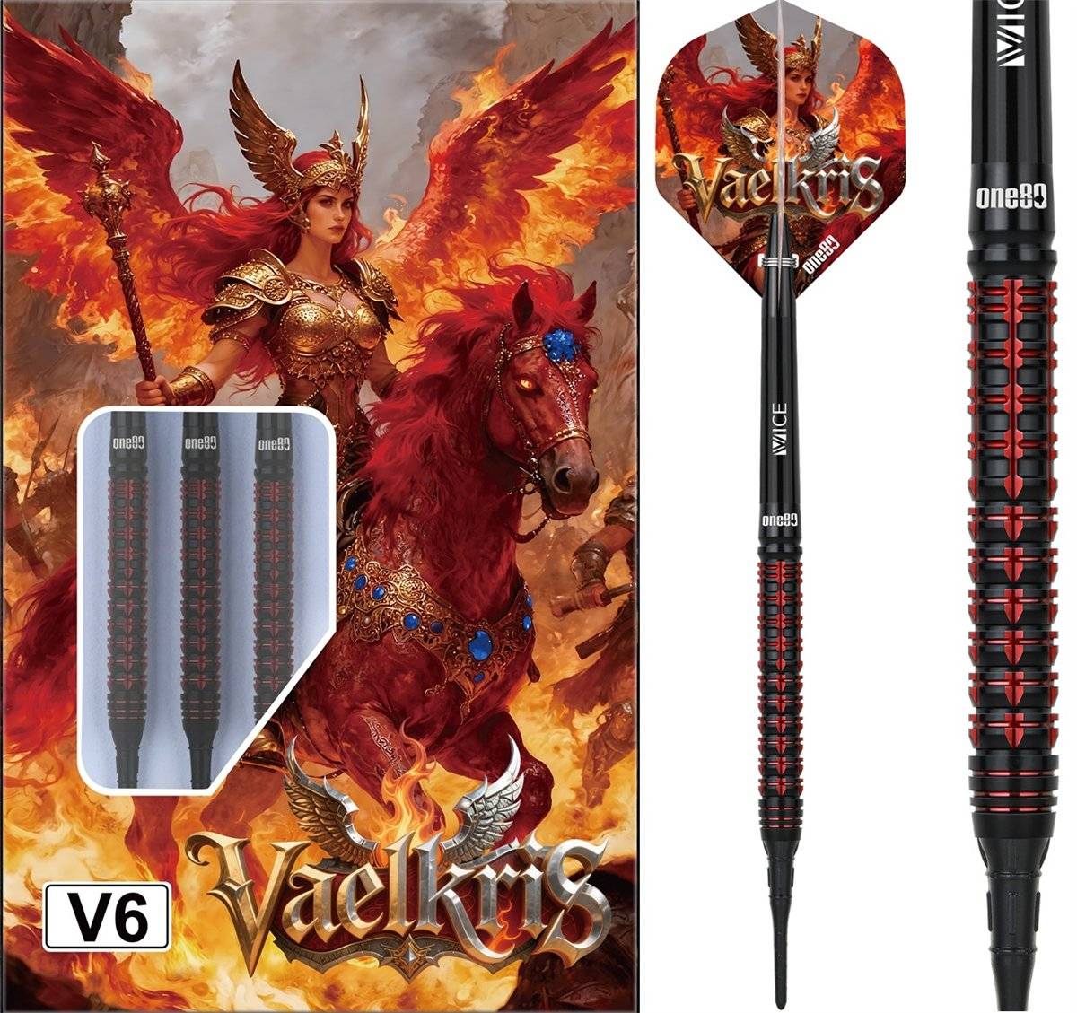 ONE80 Vaelkris V06 90% Softdarts 18/20 Gramm Softdarts