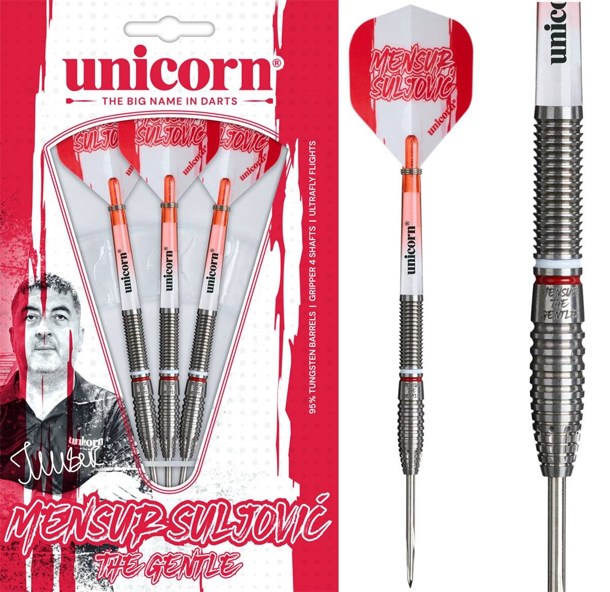 Unicorn Mensur Suljovic 95% Steeldarts 21/23/25 Gramm Steeldarts