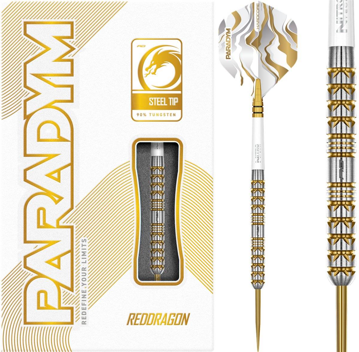 Reddragon Paradym Gold Parallel 90% Steeldarts 22/24/26 Gramm Steeldarts