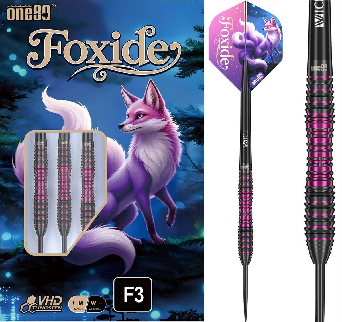 ONE80 Foxide F3 90% Steeldarts 22/24/26 Gramm Steeldarts