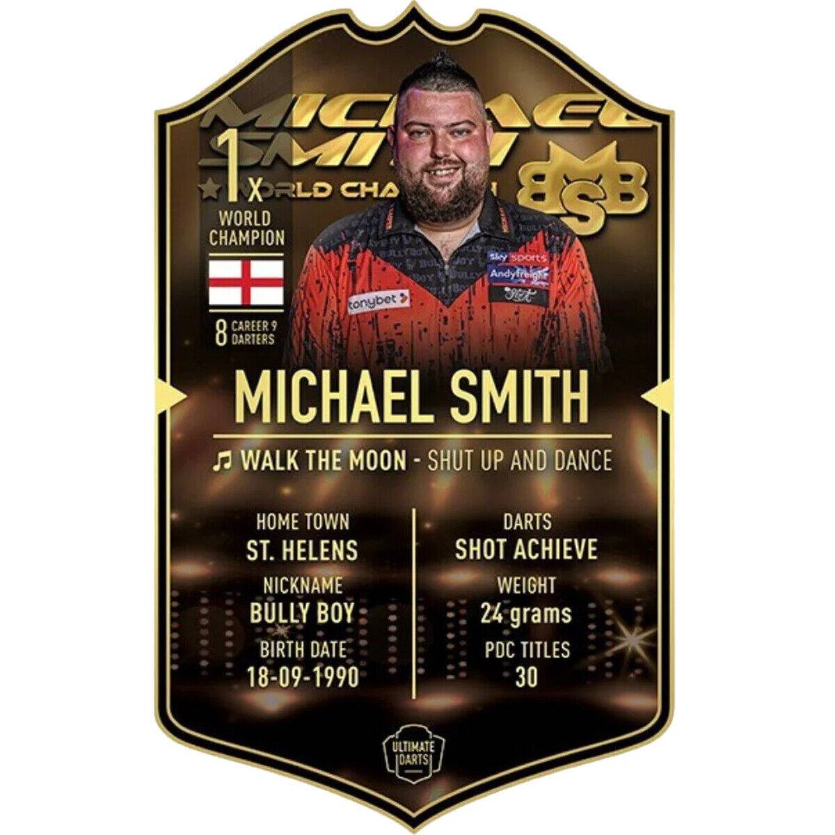 Ultimate Card Michael Smith Shot Dartspieler Karte 37 x 25 cm Fanshop