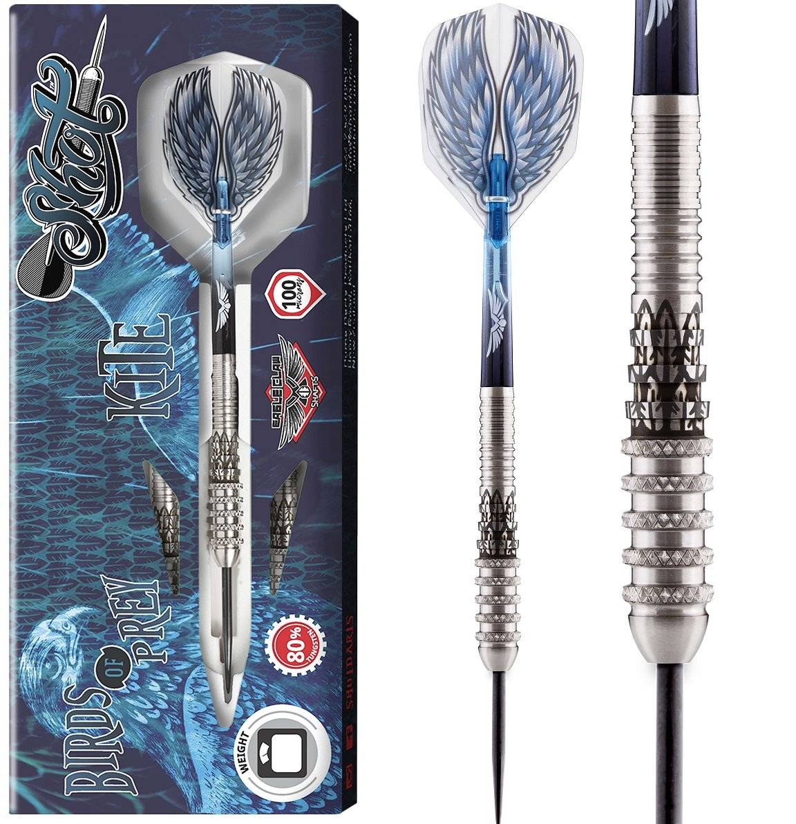 SHOT! Birds of Prey Kite 80% Tungsten Steeldart 21/23/25 Gramm Steeldarts