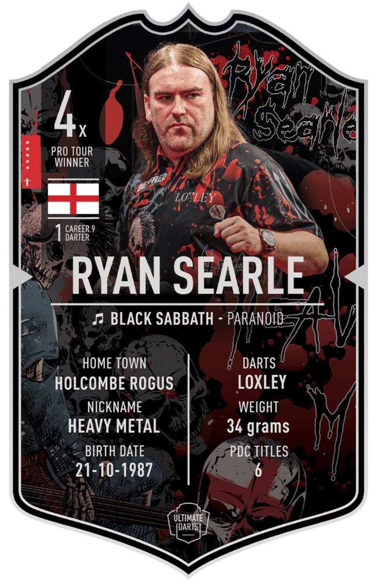 Ultimate Card Ryan Searle Dartspieler Karte 37 x 25 cm Fanshop
