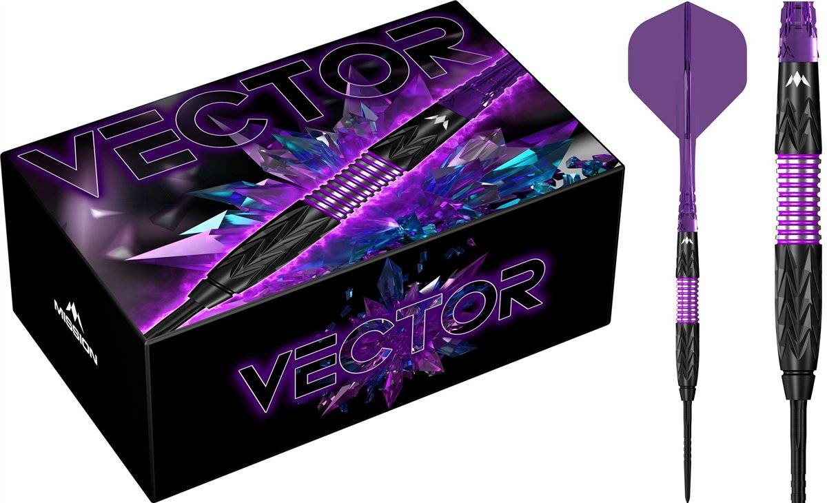 Mission Vector Darts Black PVD & Purple Electro 95% Steeldarts 22/24 Gramm Steeldarts