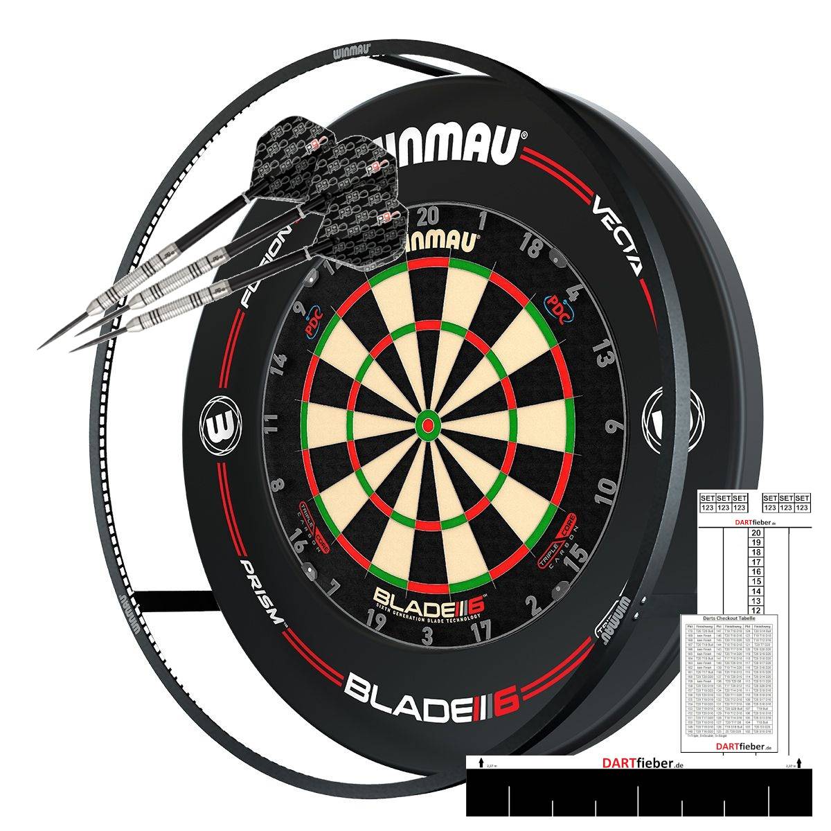 Mega Dart Set Plasma Schwarz Licht Surround TC Board Darts Boardzubehör