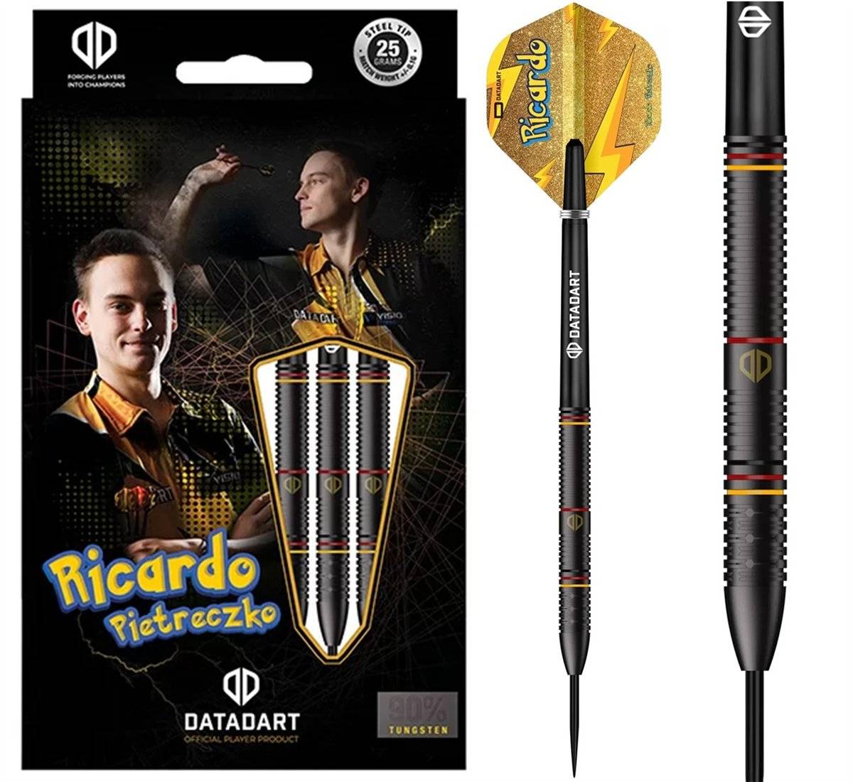 Datadart Ricardo Pietreczko Black PVD 90% Steeldarts 21/23/25 Gramm Steeldarts
