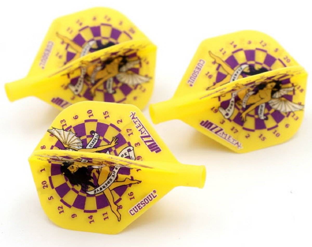 Cuesoul TERO AK4 Dart Flight Fairy on Dartboard Gelb Standard Flights