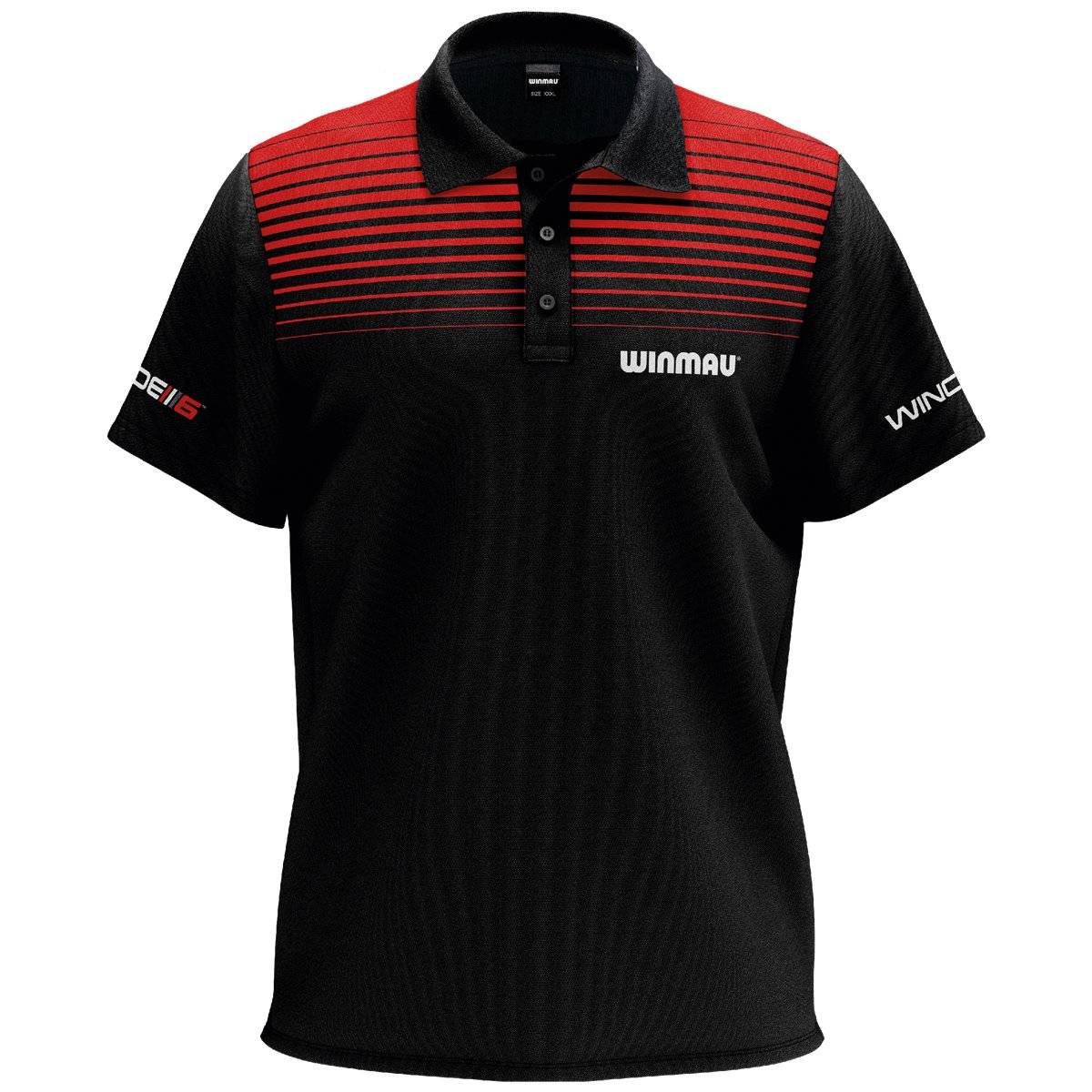 Winmau WINCOOL 4  - 2XL Schwarz/Rot Dartshirt Shirts