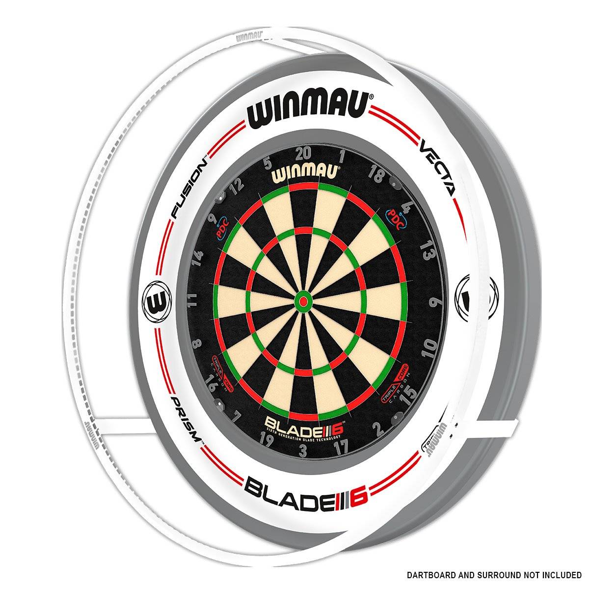 Winmau Plasma ICE Weiß Dartboart Licht Dartboard Beleuchtung Boardzubehör