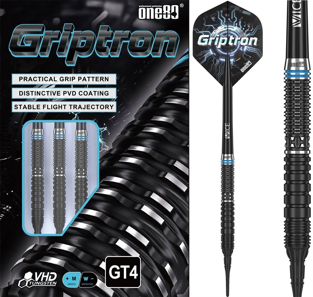 ONE80 Griptron GT4 90% Softdarts 18/20 Gramm Softdarts