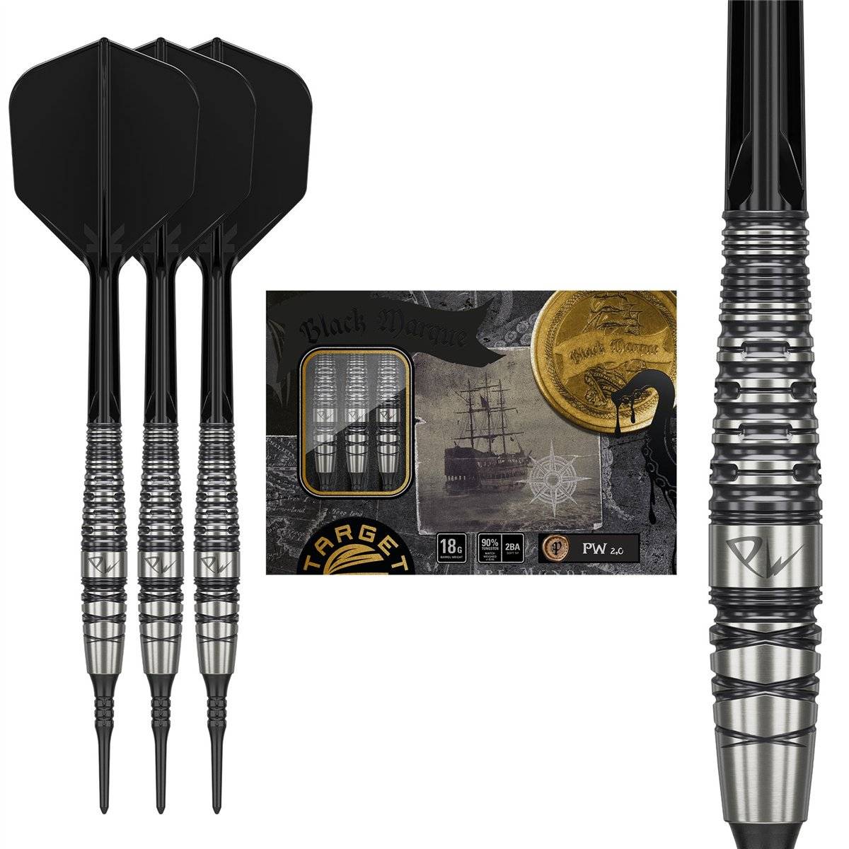 Target Black Marque PW 90% 2BA Softdarts 18 Gramm Softdarts