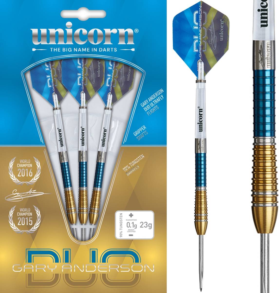 Unicorn Gary Anderson Duo Phase 6 90% Steeldarts 21/22/23/24/25 Gramm Steeldarts