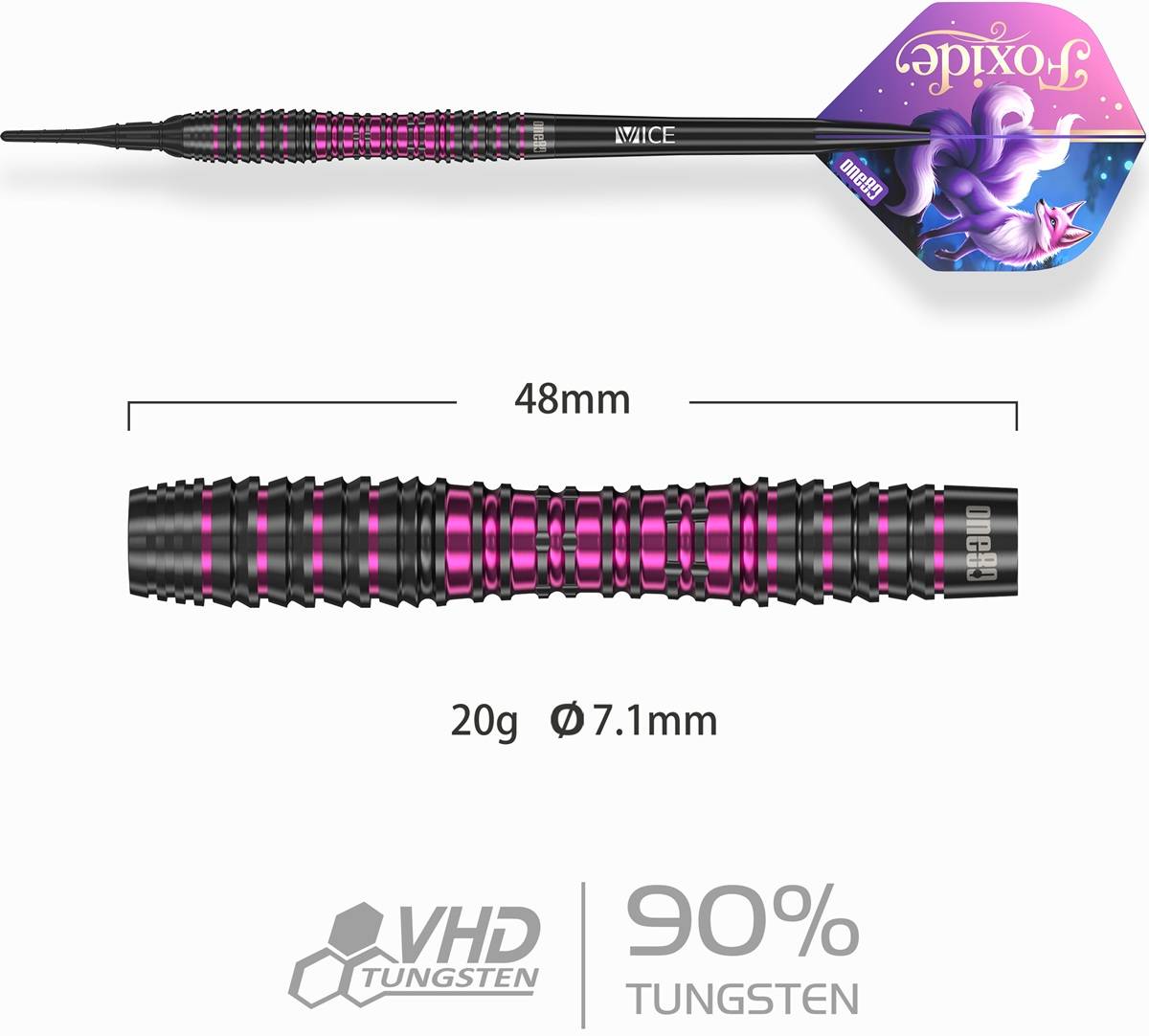 ONE80 Foxide F3 90% Softdarts 20 Gram Softdarts | ON9782