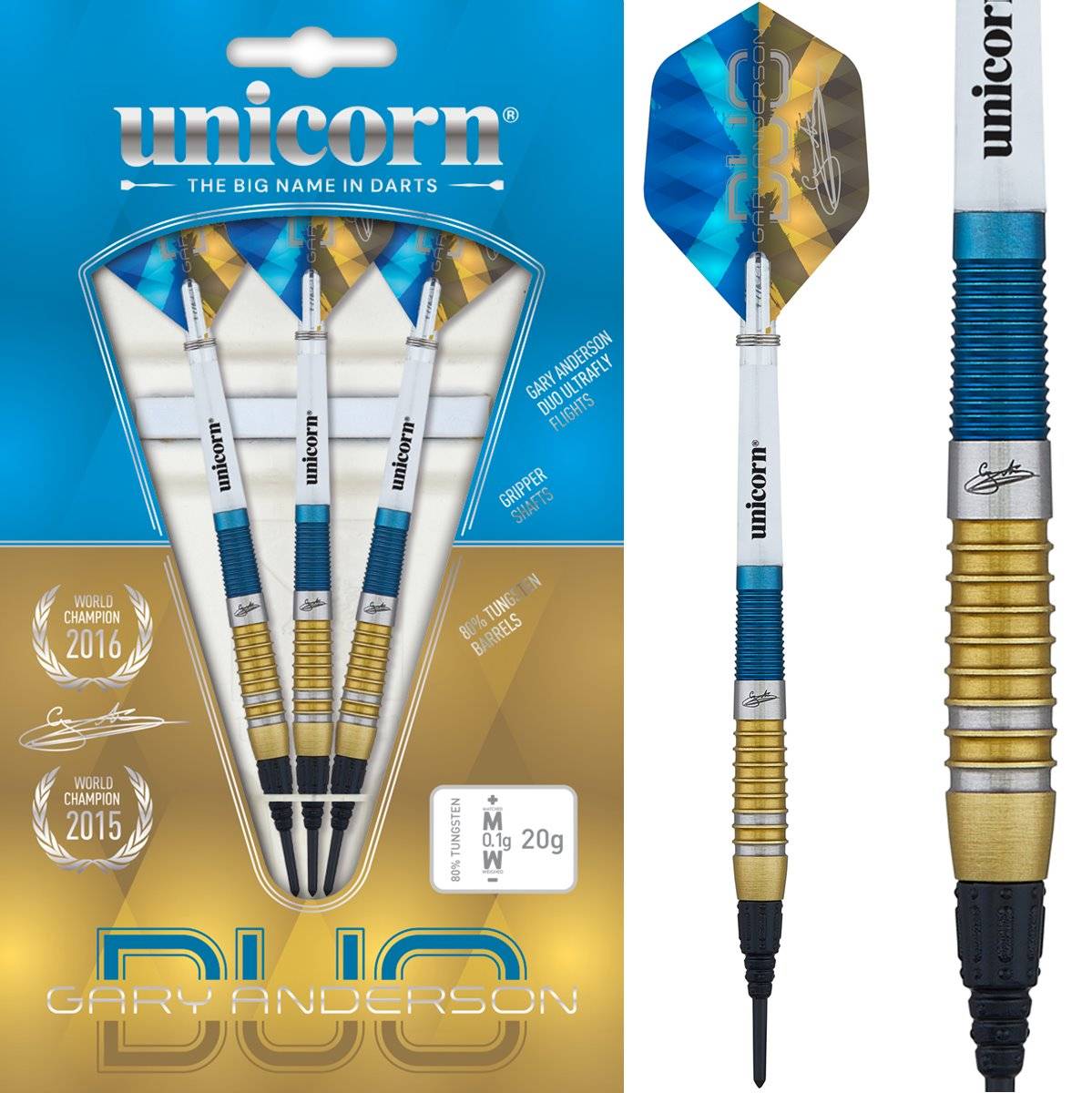 Unicorn Gary Anderson Duo 80% Softdarts 18/20 Gramm Softdarts