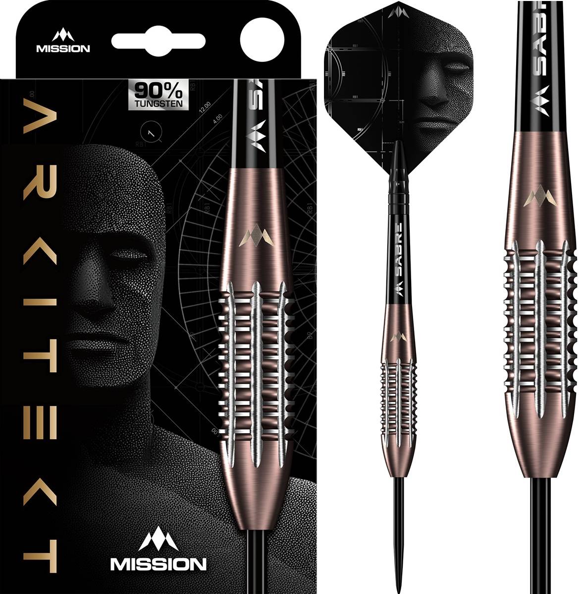 Mission Arkitekt Bronze Silica PVD 90% Steeldarts 21,5/23,5/25,5 Gramm Steeldarts