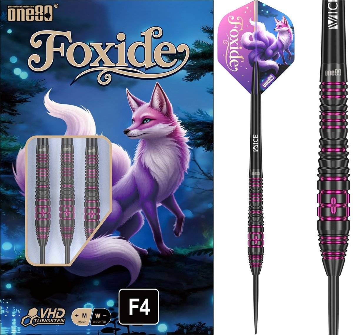 ONE80 Foxide F4 90% Steeldarts 22/24/26 Gramm Steeldarts