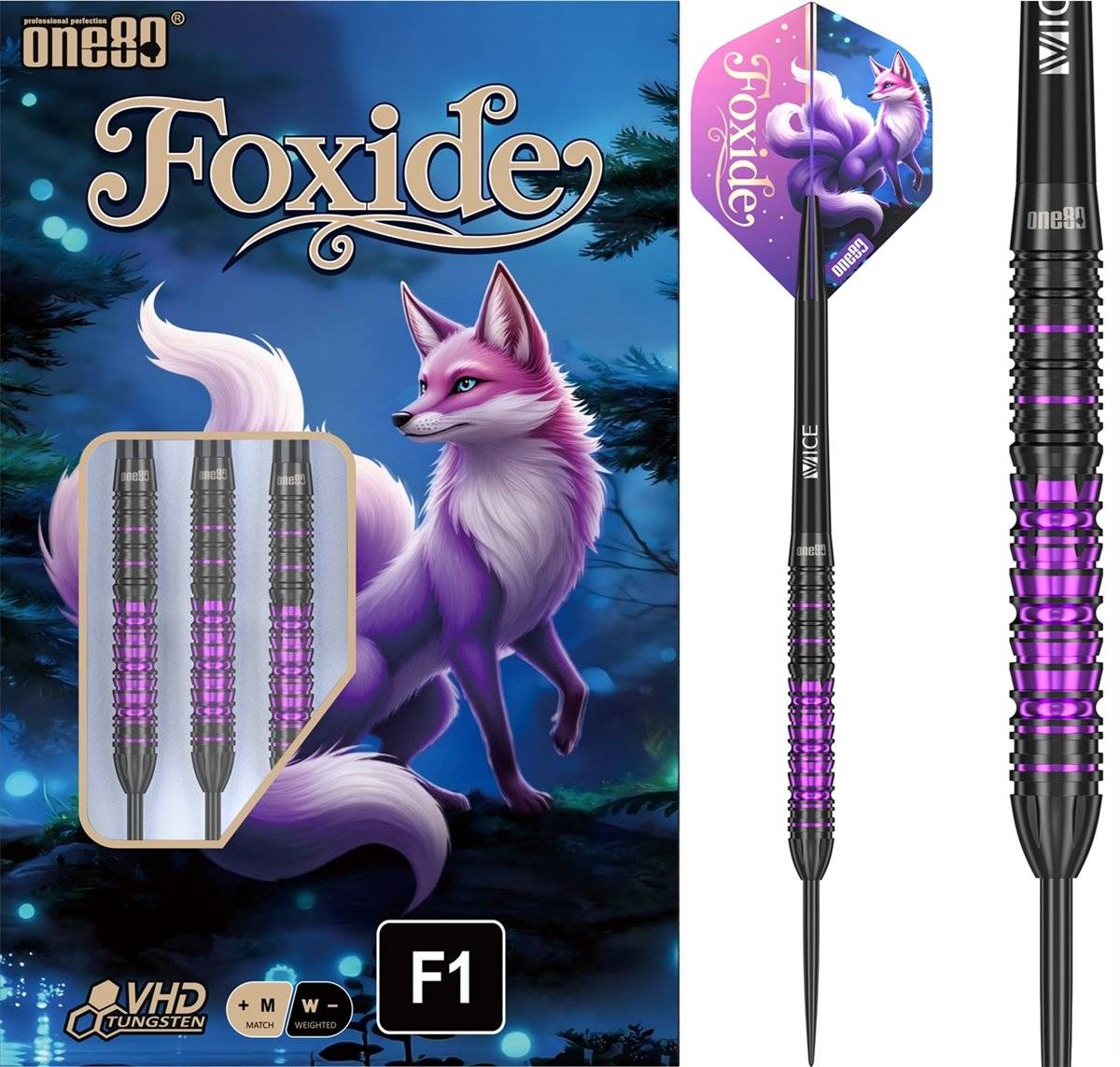 ONE80 Foxide F1 90% Steeldarts 22/24/26 Gramm Steeldarts