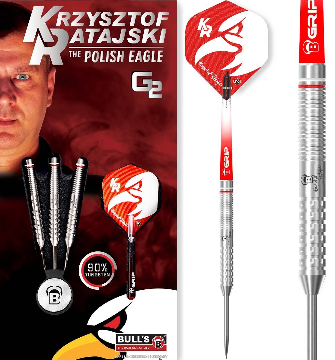 BULL'S Krzysztof Ratajski Original Generation 2 Steel Dart 22/24/26 Gramm Steeldarts