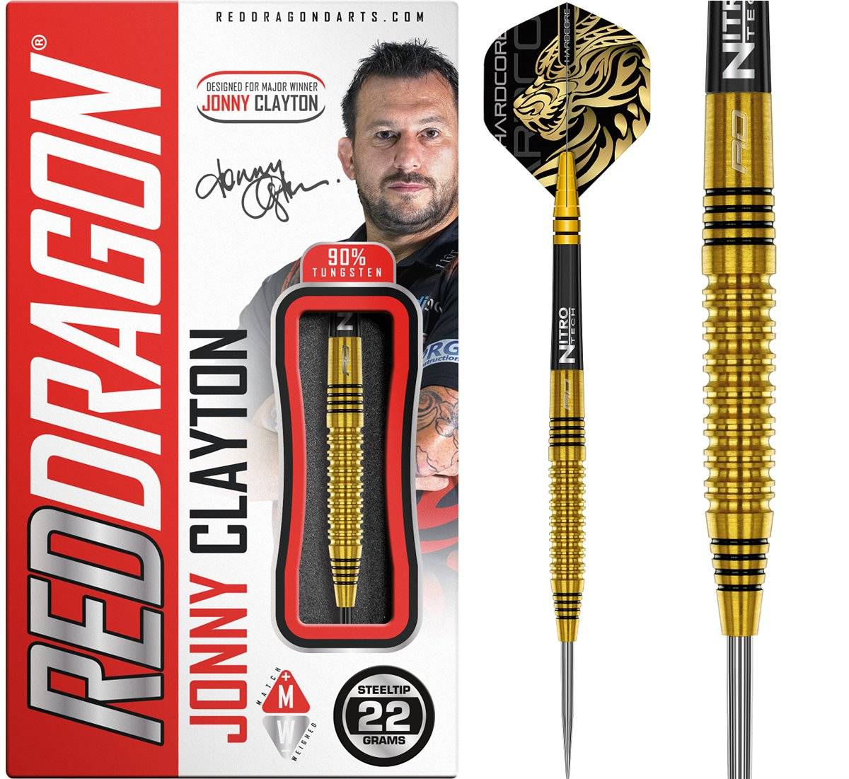 Reddragon Jonny Clayton Gold Steeldarts 22/24 Gramm Steeldarts