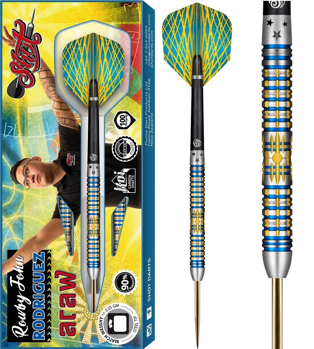 Shot Rowby-John Rodriguez Araw Steeldarts 90% 21/22/23/24/25/26 Gramm Steeldarts