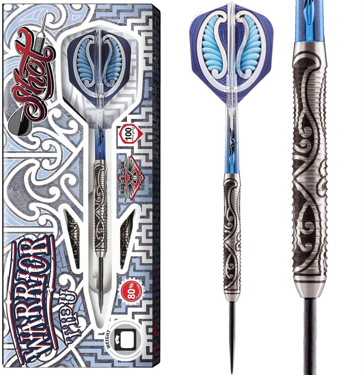 SHOT! Warrior Tipu 80% Tungsten Steeldart 21/23/25 Gramm Steeldarts
