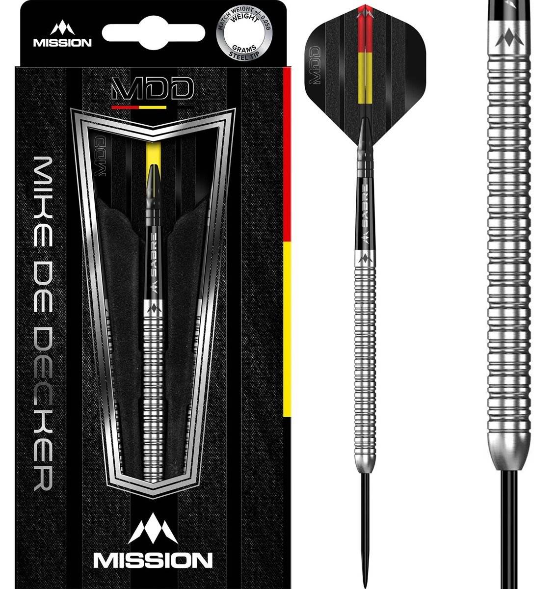 Mission Mike De Decker 95% Silver Steeldarts 22/24/26 Gramm Steeldarts
