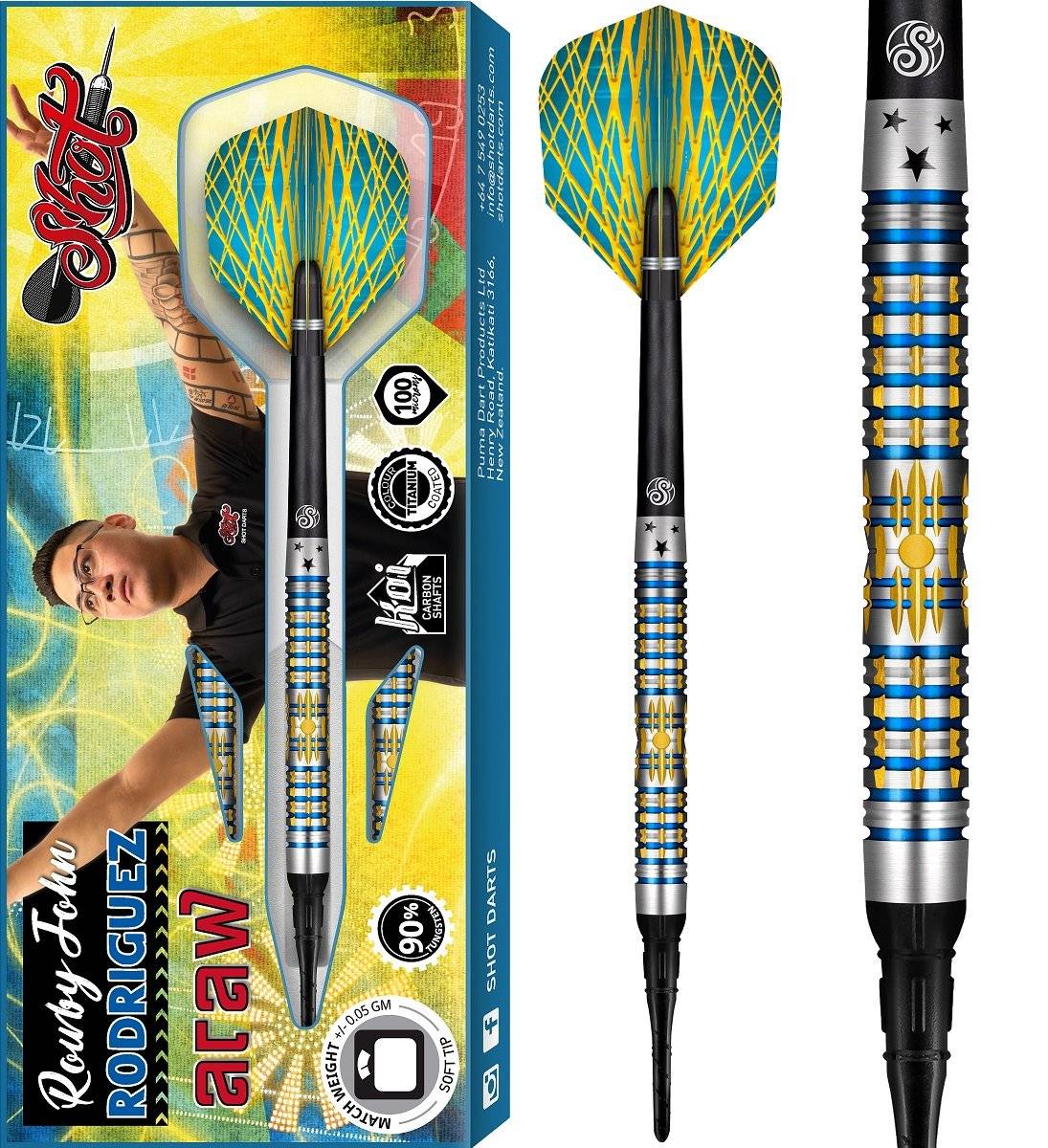 Shot! Rowby-John Rodriguez Araw 90% Softdarts 18/20 Gramm Softdarts
