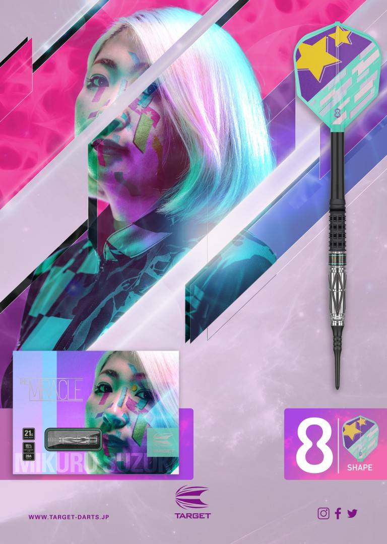 限定TARGET THE MIRACLE GEN-4 Mikuru Suzuki Target Mikuru Suzuki The Miracle Gen 4 G4 95% Softdarts 21
