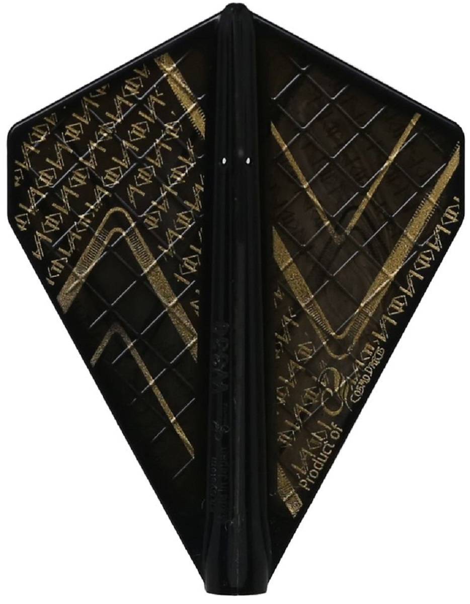 Cosmo Darts Fit Flights Pro Andrew Gilding Goldfinger Black V-4 Flights