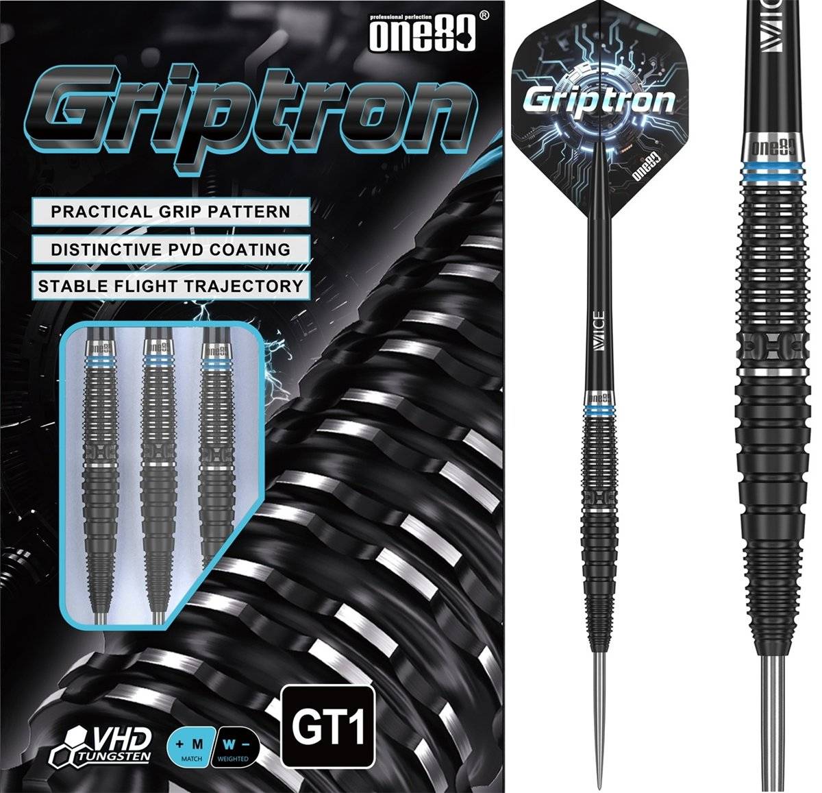 ONE80 Griptron GT1 90% Steeldarts 22/23/24 Gramm Steeldarts