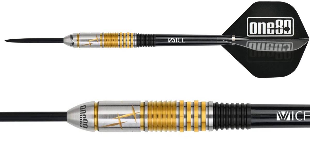 ONE80 Tung Suk Black/Gold Signature Steel Darts 23 Gramm