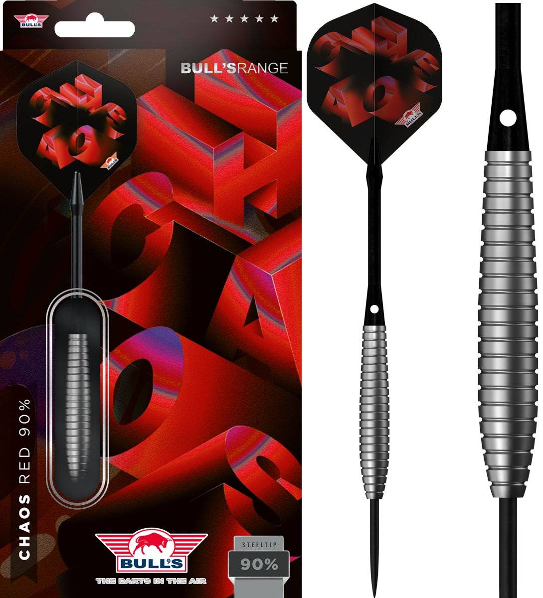 Bull´s Chaos Red 90% Steeldarts 22/24/26 Gramm Steeldarts
