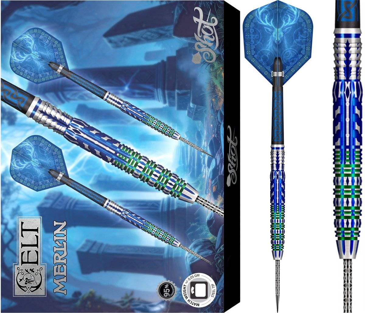 SHOT! Celt Merlin 95% Steeldart 23/24/25 Gramm Steeldarts