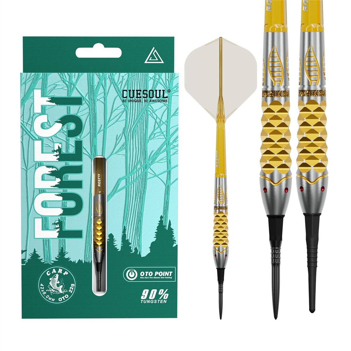 Cuesoul Forest Carp 90% Softdarts + Conversion Points No.5 22/24 Gramm Softdarts