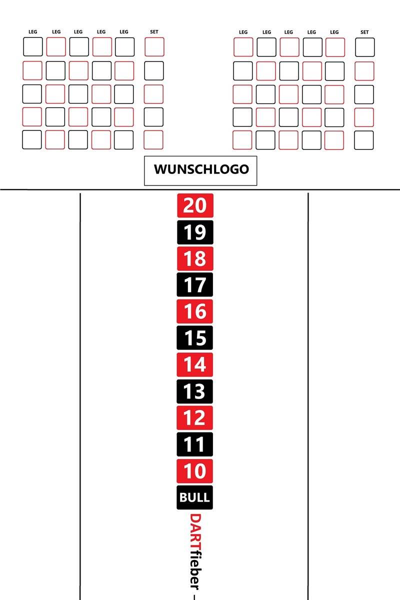 Tableau d'écriture Dartfieber Scoreboard / Impression personnelle