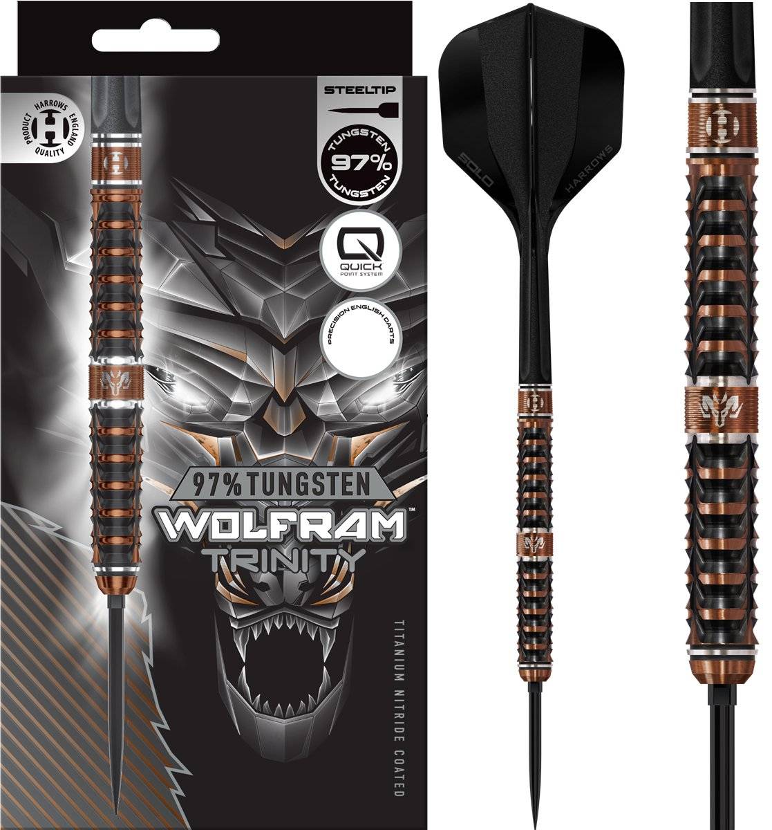 Harrows Wolfram Trinity QP 97% Steeldarts 21/22/23/24/25/26 Gramm Steeldarts