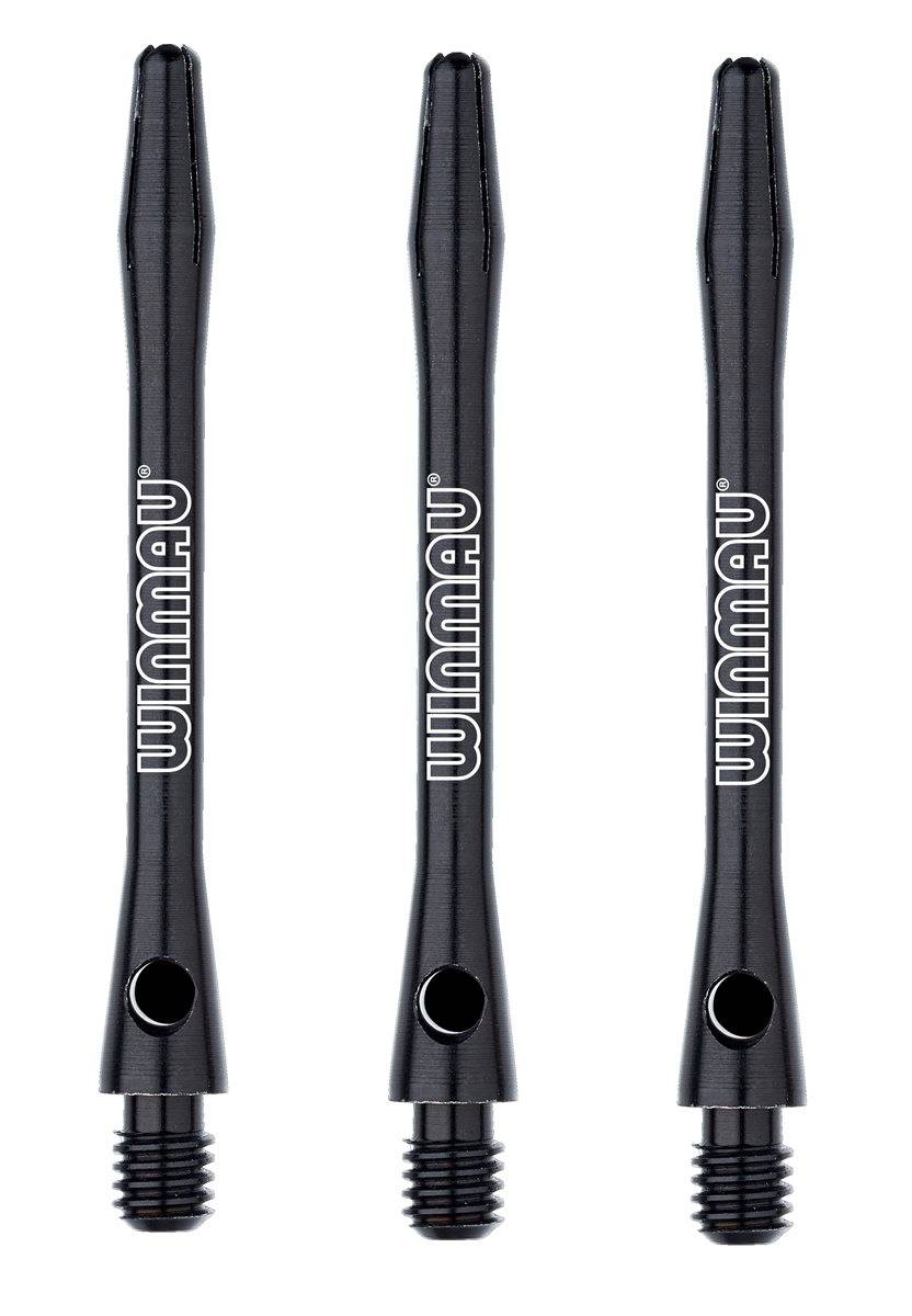 Winmau Laser gravierte Dart Schafts Alu Medium Schwarz Shafts